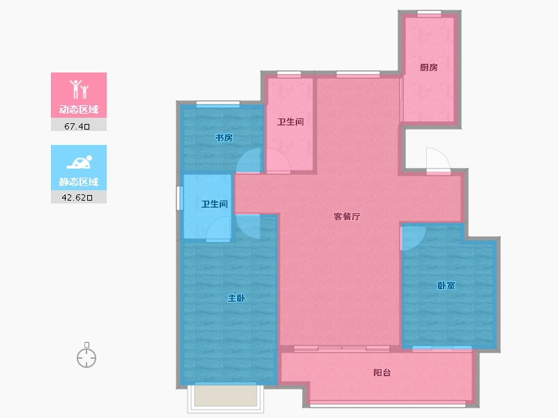 山东省-济宁市-保利时光印象-100.80-户型库-动静分区