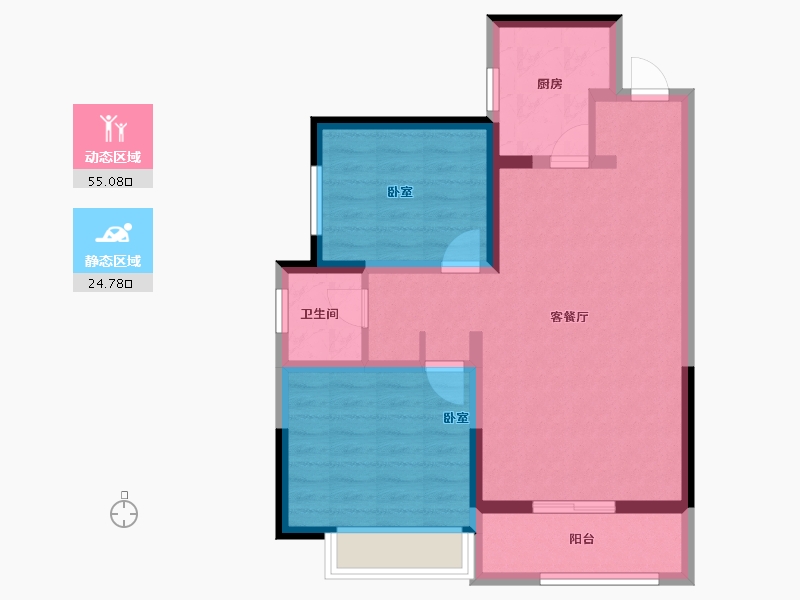 河北省-石家庄市-福商祥云筑-70.87-户型库-动静分区