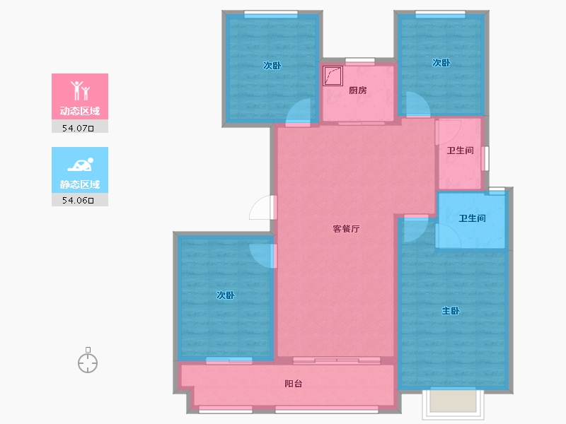 浙江省-宁波市-观海卫镇奥园誉山湖-102.00-户型库-动静分区