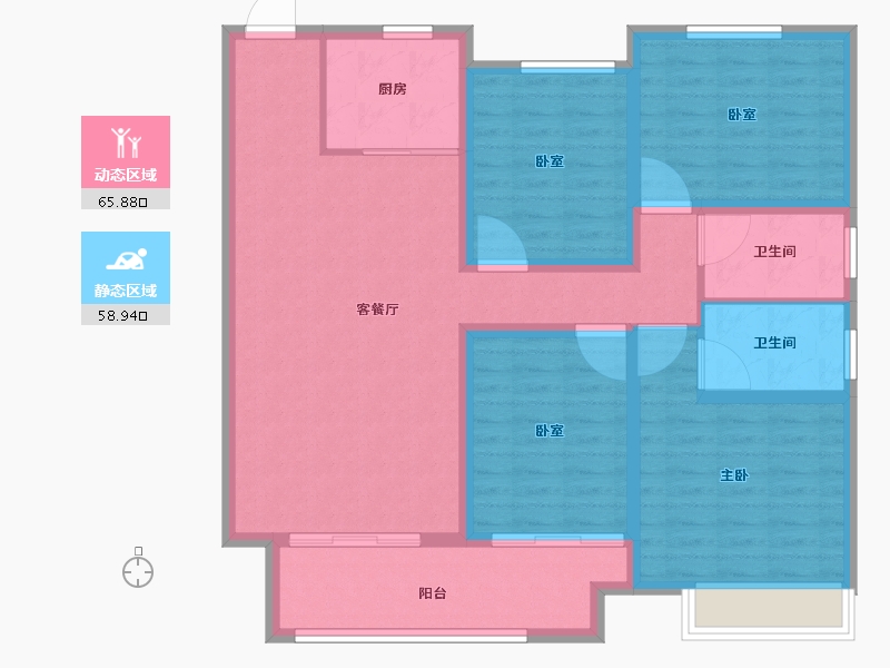 河南省-安阳市-安阳建业城三期云著-112.01-户型库-动静分区