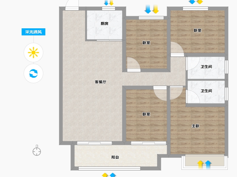 河南省-安阳市-安阳建业城三期云著-112.01-户型库-采光通风