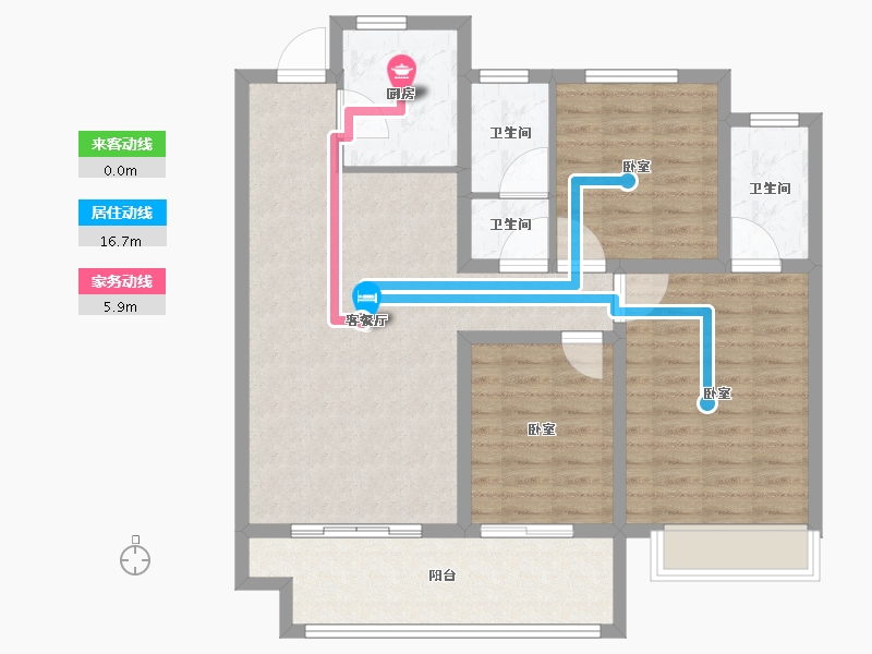 河南省-安阳市-安阳建业城三期云著-97.80-户型库-动静线