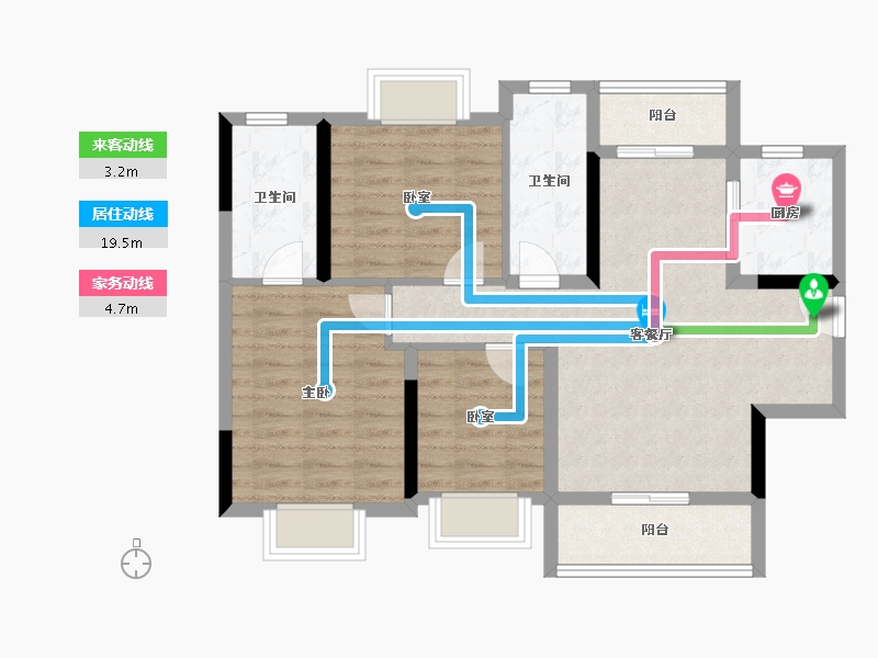 广东省-肇庆市-东澳御园-80.01-户型库-动静线