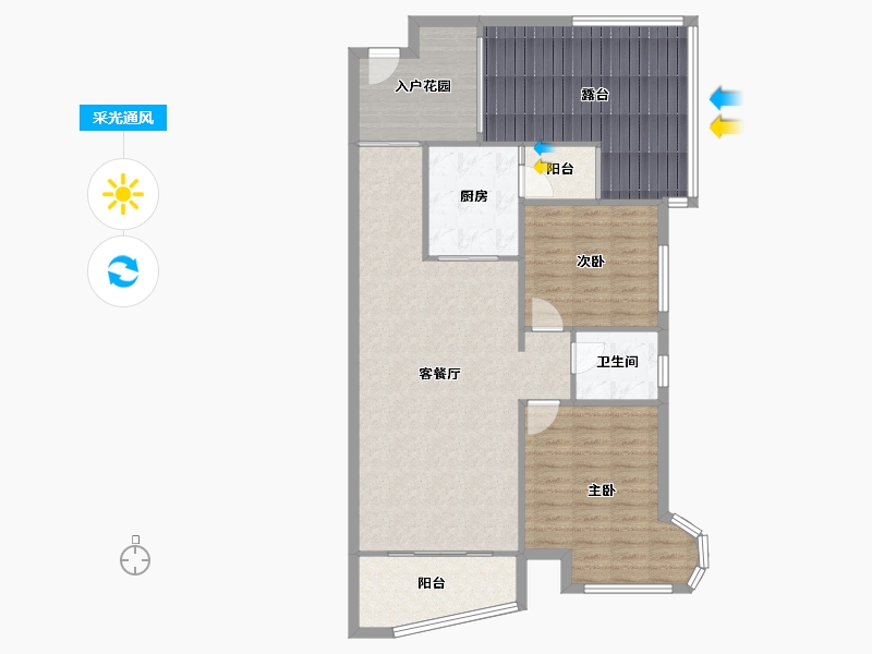 湖南省-长沙市-润和紫郡-92.80-户型库-采光通风