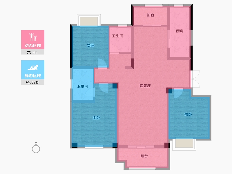 河南省-商丘市-顺鑫·满庭芳-106.61-户型库-动静分区