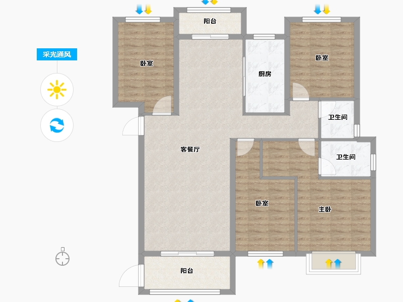 江西省-赣州市-崇义·壹號院-112.80-户型库-采光通风