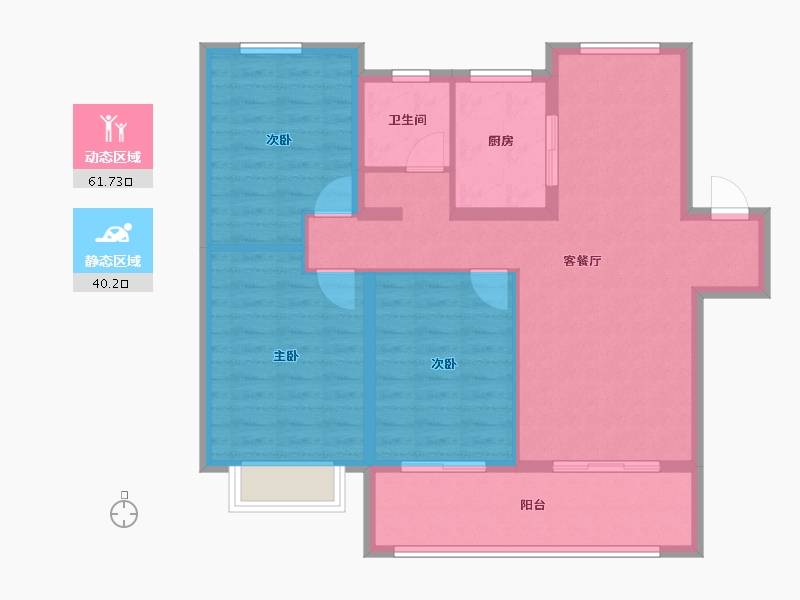 安徽省-阜阳市-奥山铂悦府-91.79-户型库-动静分区