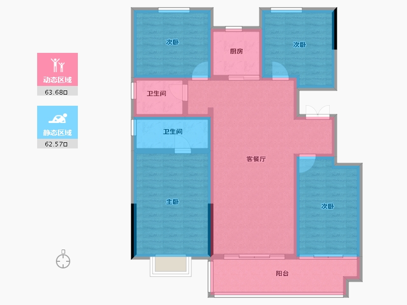 安徽省-宿州市-万成·桂花园-112.93-户型库-动静分区