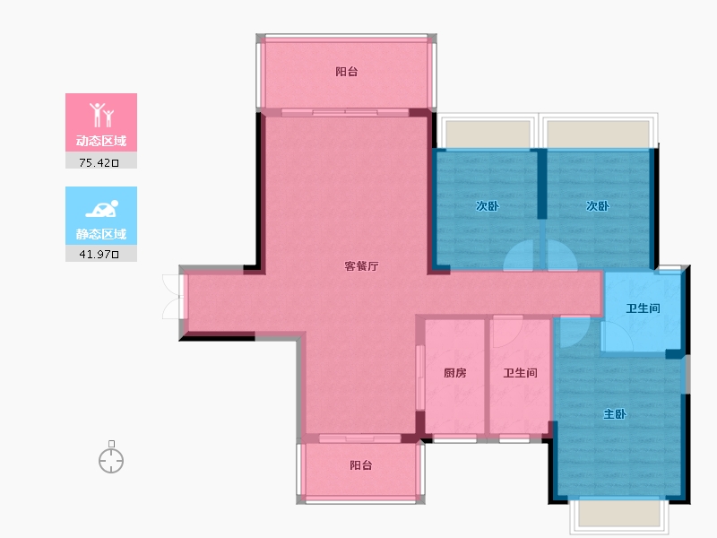 湖南省-邵阳市-龙熙府邸-105.90-户型库-动静分区