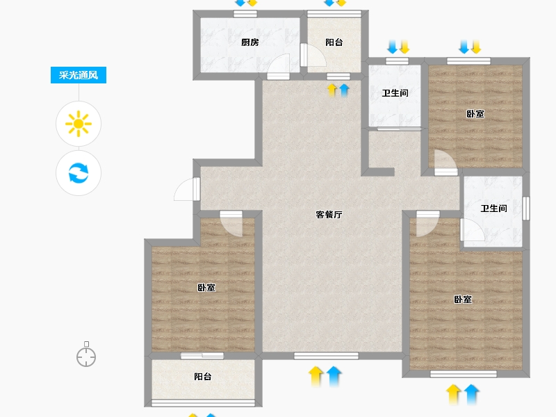 山东省-潍坊市-北斗山河城-117.61-户型库-采光通风