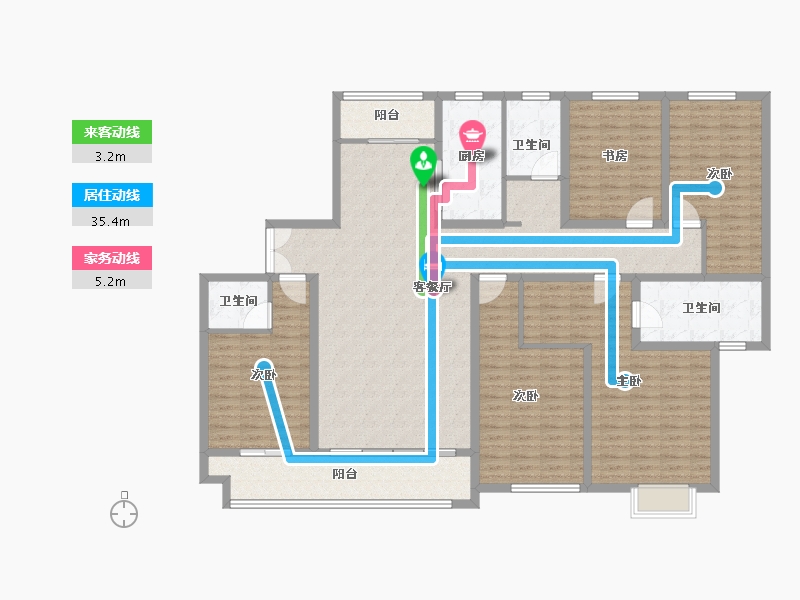 山东省-菏泽市-麟泰花园-176.00-户型库-动静线