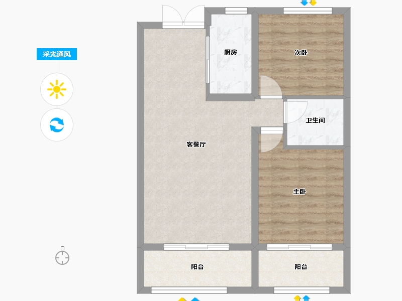 甘肃省-白银市-华府世家B区-74.00-户型库-采光通风