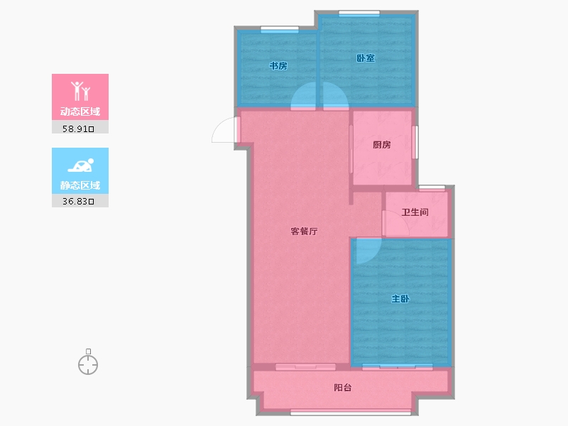 安徽省-阜阳市-奥山铂悦府-87.20-户型库-动静分区