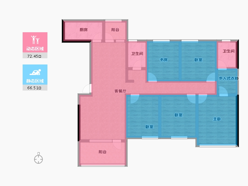 湖北省-咸宁市-金色海湾星河湾-121.23-户型库-动静分区