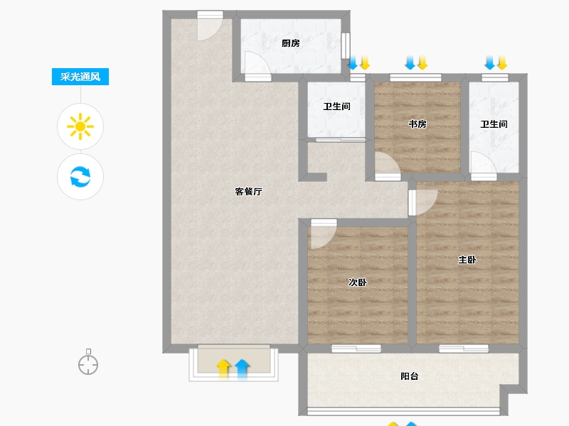 山东省-菏泽市-颐江南-94.40-户型库-采光通风