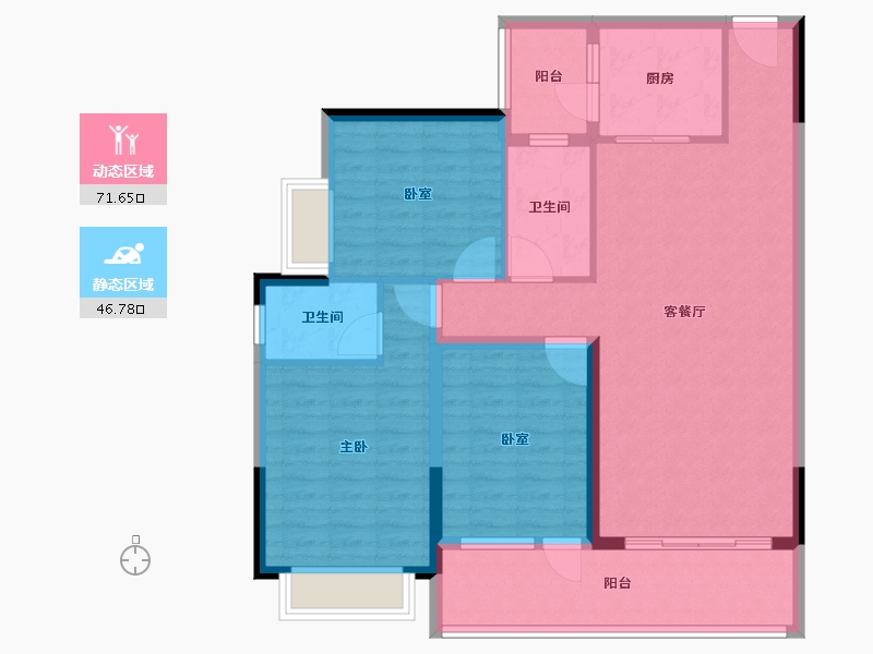 广西壮族自治区-贺州市-星都2期悦山府-106.91-户型库-动静分区