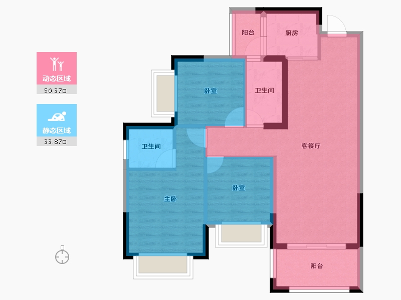 广西壮族自治区-贺州市-江湾幸福里-75.00-户型库-动静分区