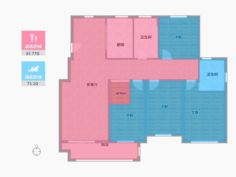 浙江省-绍兴市-青云锦苑-149.00-户型库-动静分区