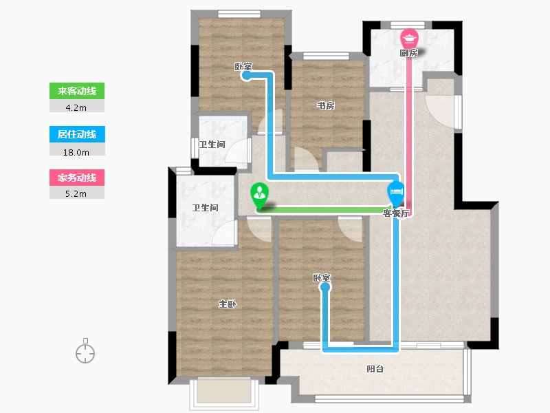 福建省-莆田市-保利城湖心岛Ⅱ-96.88-户型库-动静线