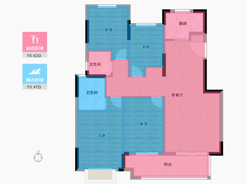 福建省-莆田市-保利城湖心岛Ⅱ-96.88-户型库-动静分区