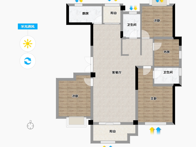 河南省-商丘市-顺鑫·满庭芳-112.29-户型库-采光通风