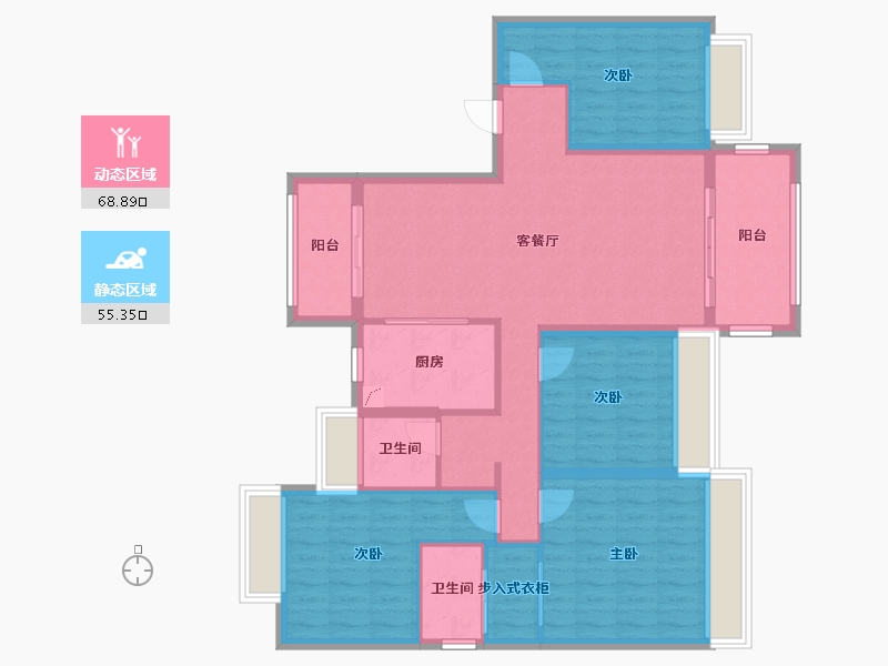 湖南省-张家界市-温泉华府-111.63-户型库-动静分区