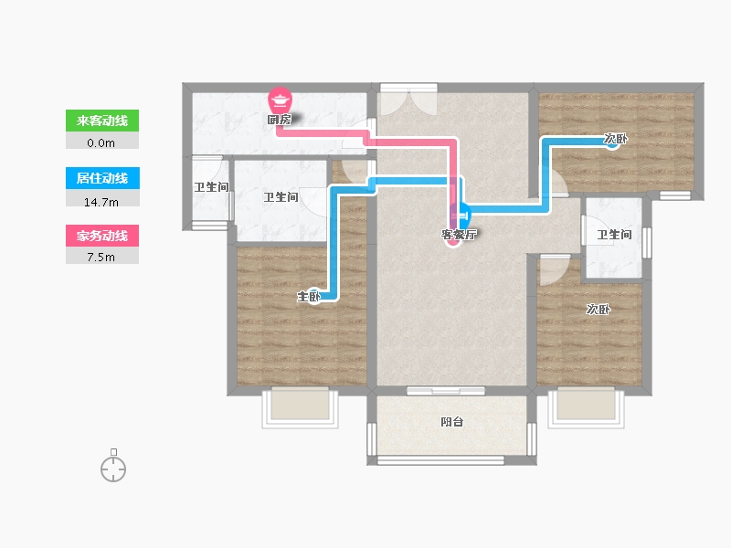 云南省-楚雄彝族自治州-彝海北岸-90.52-户型库-动静线