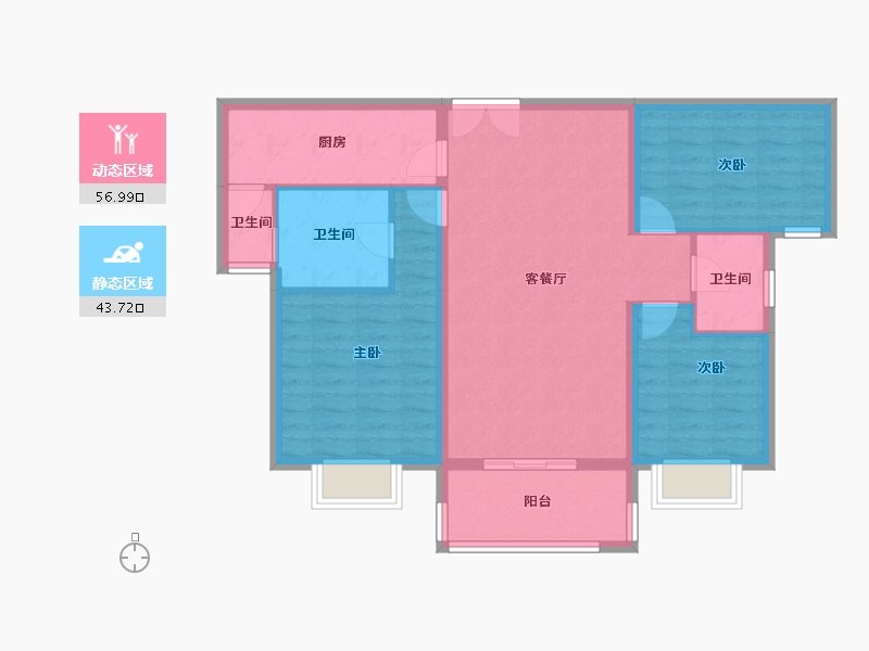 云南省-楚雄彝族自治州-彝海北岸-90.52-户型库-动静分区