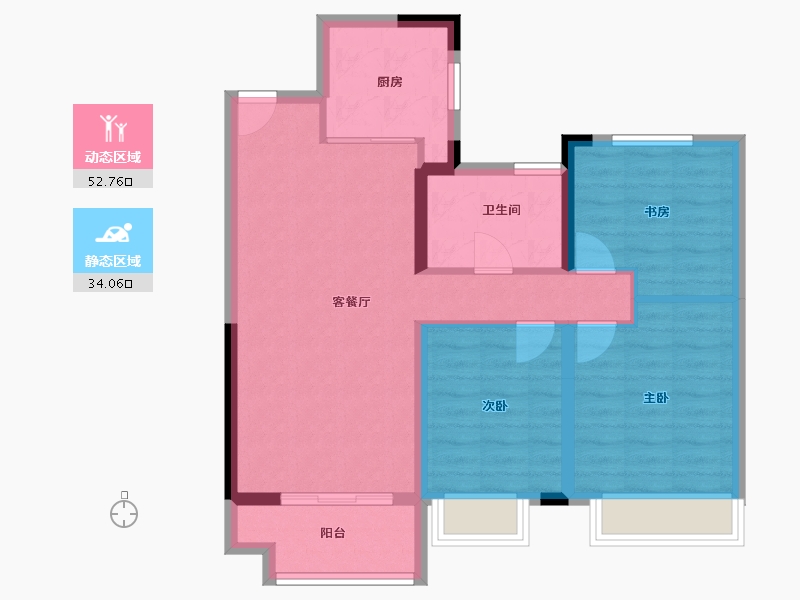 湖北省-黄石市-大冶·中梁首府-77.58-户型库-动静分区