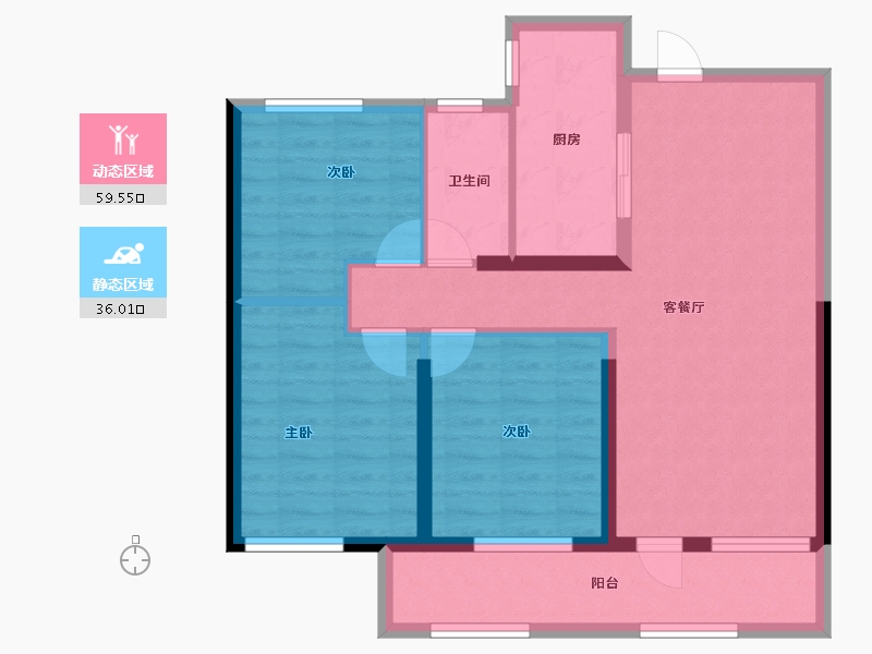 山东省-济宁市-金色兰庭香堤-85.12-户型库-动静分区