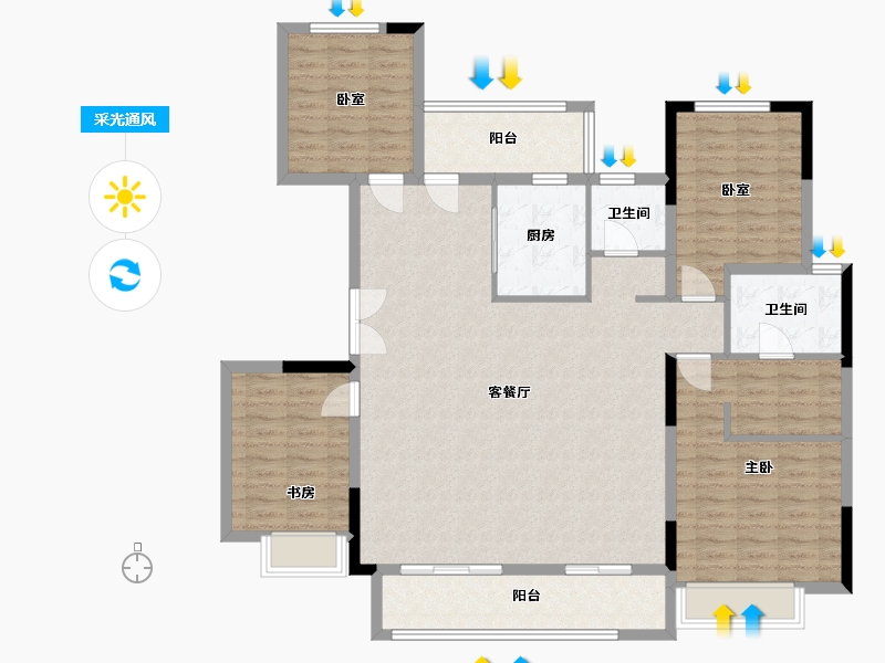 河南省-开封市-北大资源未名府-140.00-户型库-采光通风