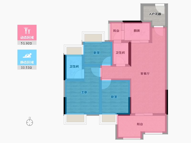 广东省-广州市-华海西福蓝湾-78.41-户型库-动静分区