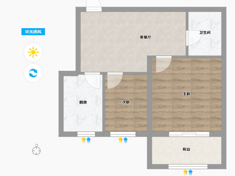 山东省-济宁市-鑫琦国际广场-49.22-户型库-采光通风