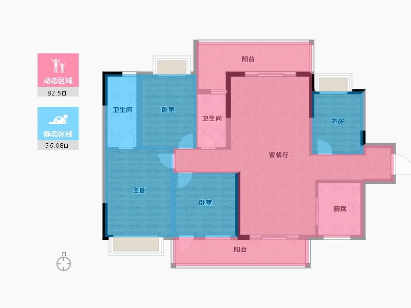 广西壮族自治区-贺州市-星都2期悦山府-124.53-户型库-动静分区