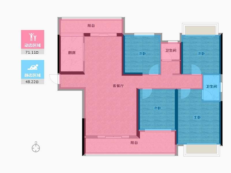 湖南省-郴州市-合—福东江首府-106.04-户型库-动静分区