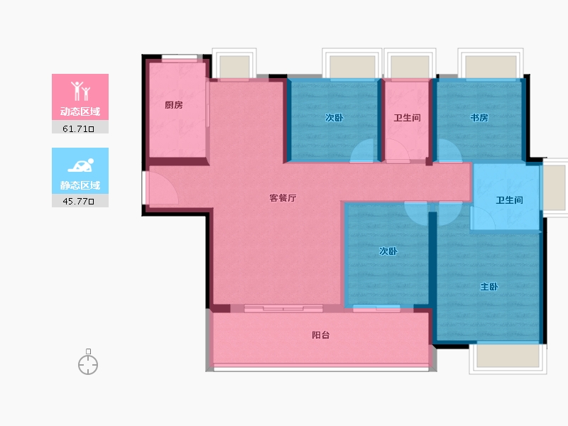 福建省-福州市-中铁城江督府-96.00-户型库-动静分区