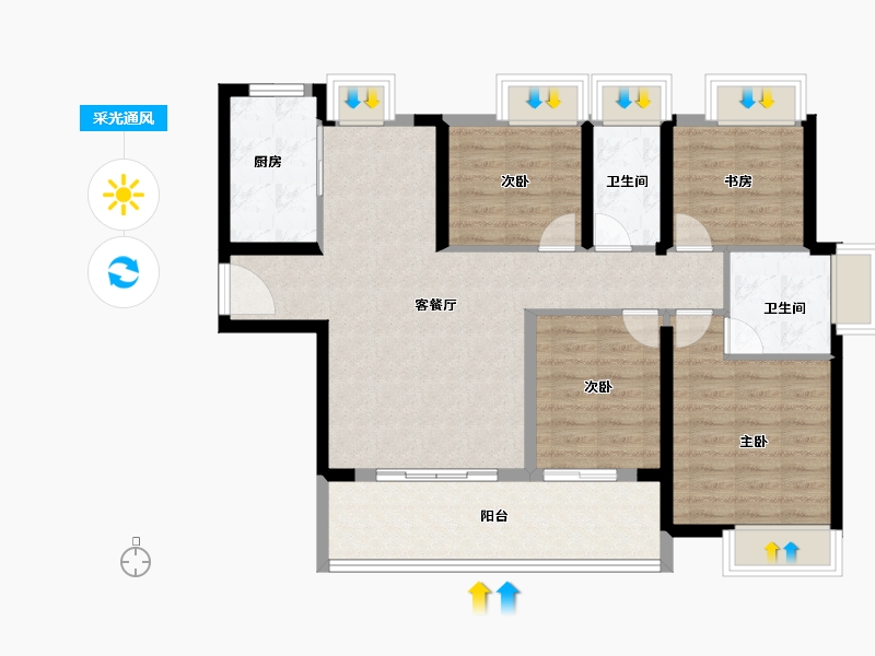 福建省-福州市-中铁城江督府-96.00-户型库-采光通风