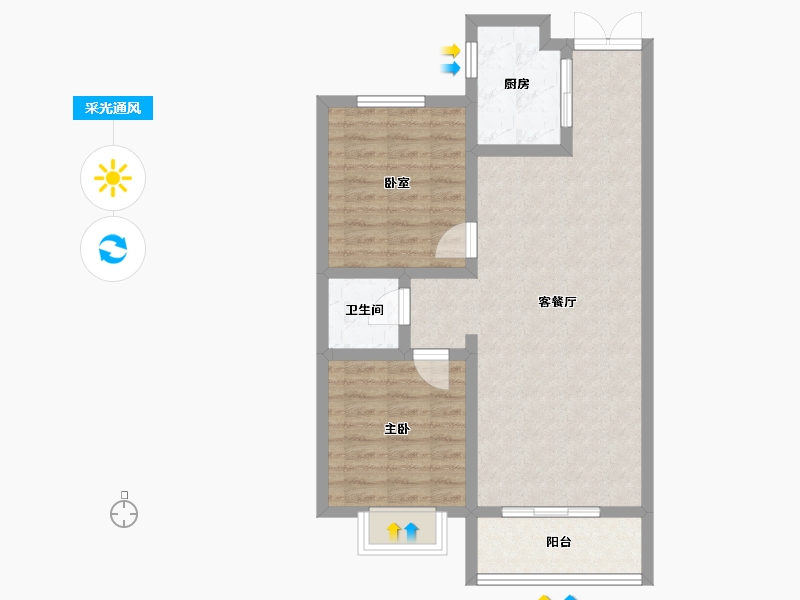 甘肃省-平凉市-兴盛茗馨佳园-68.78-户型库-采光通风