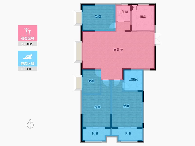 山东省-潍坊市-欧洲小镇-136.00-户型库-动静分区