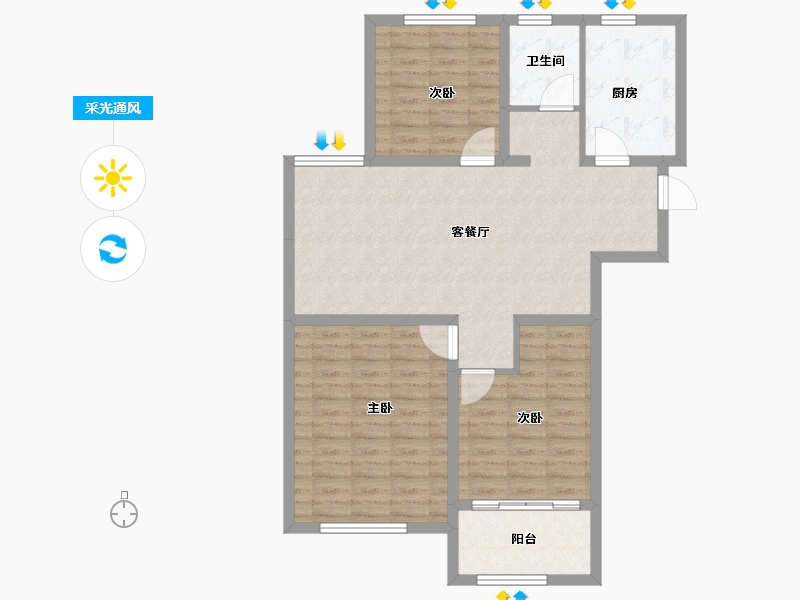 辽宁省-阜新市-东盛·阳光新城-92.00-户型库-采光通风