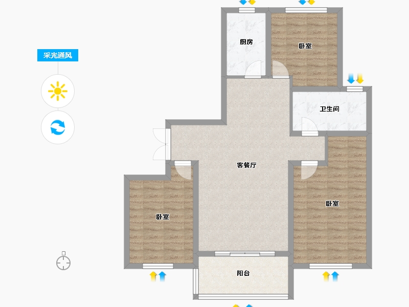 山东省-临沂市-房源南湖尚城-99.01-户型库-采光通风