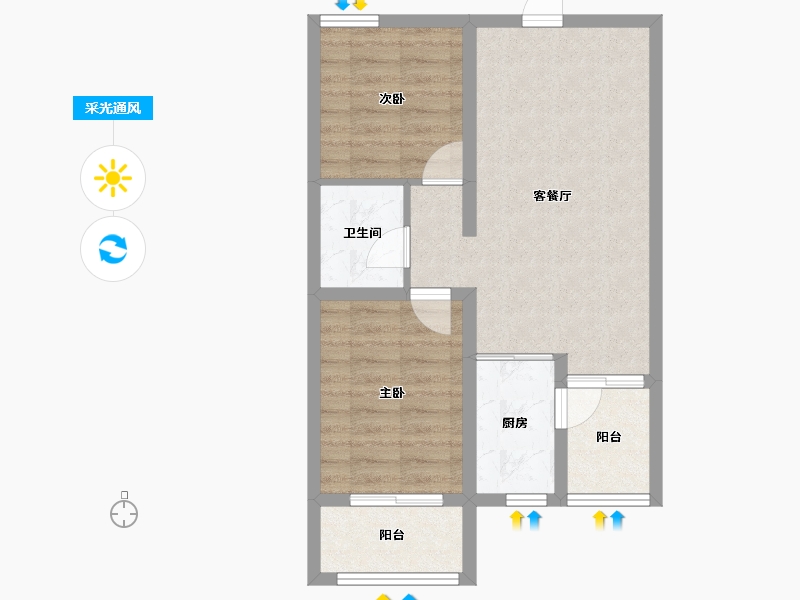 河北省-秦皇岛市-在水一方-59.31-户型库-采光通风