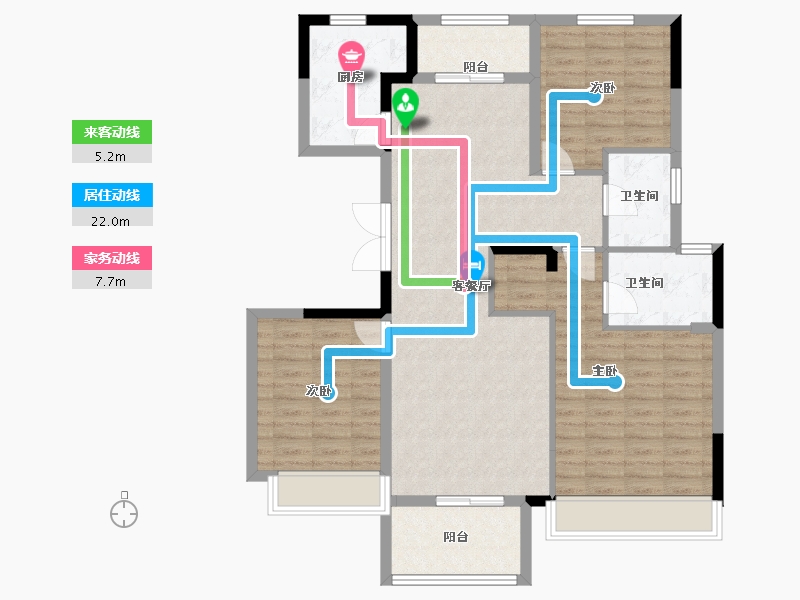 河南省-商丘市-恒坤·金御府-104.00-户型库-动静线