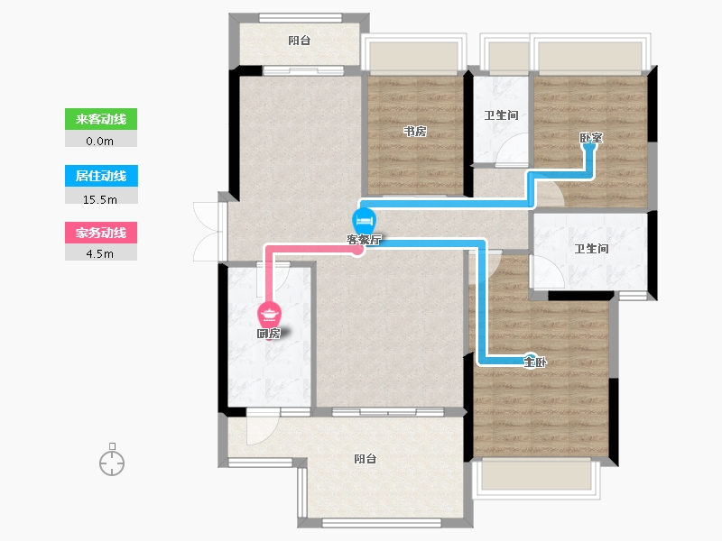 广东省-清远市-星荟天城-104.80-户型库-动静线