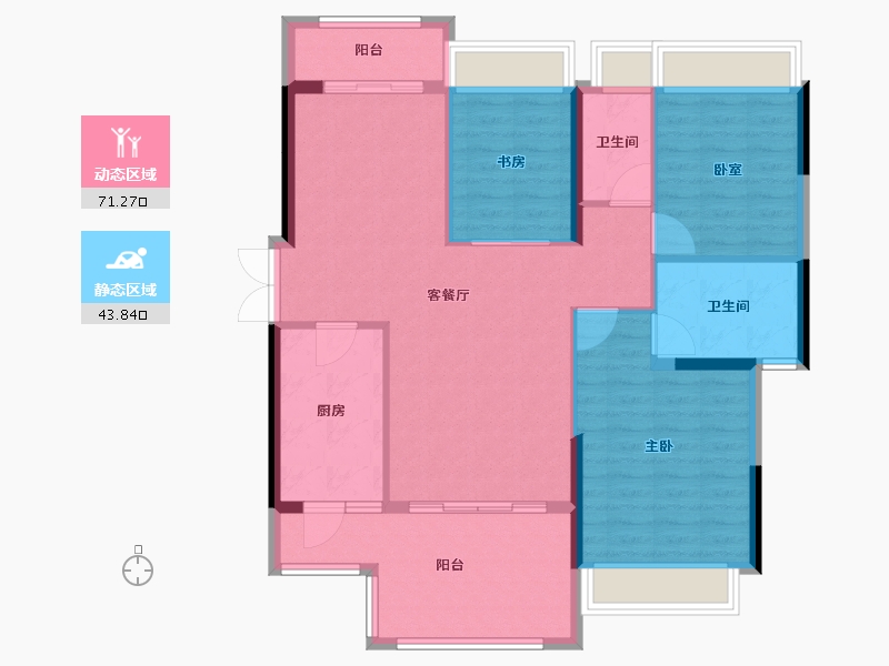 广东省-清远市-星荟天城-104.80-户型库-动静分区