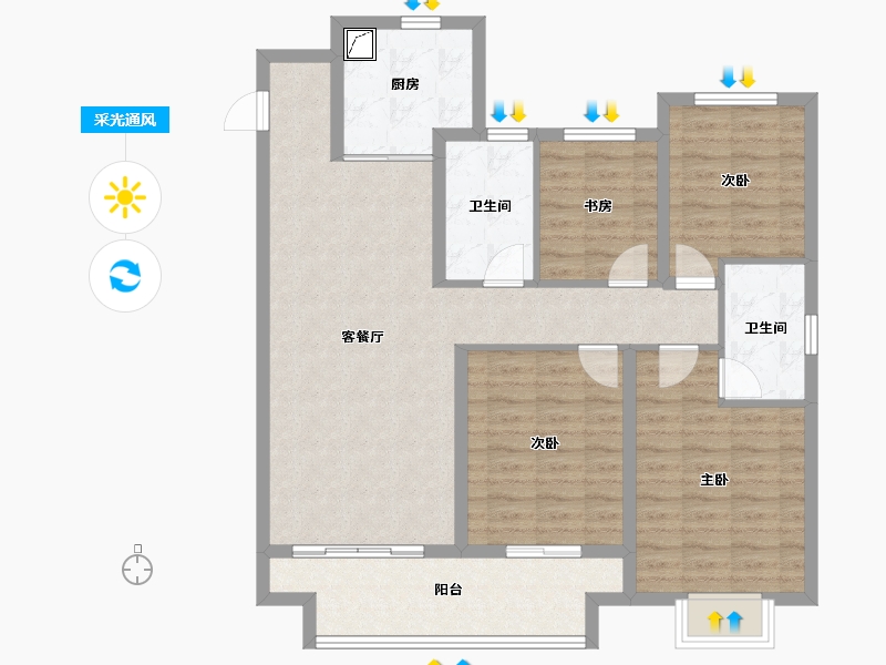 江西省-上饶市-金科奥园·铂悦都会-102.01-户型库-采光通风