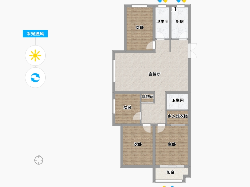 山西省-吕梁市-昌瑞.绿洲-120.00-户型库-采光通风