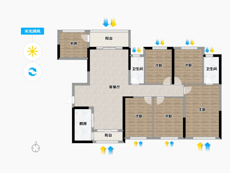 广西壮族自治区-玉林市-世客城九龙上园-142.70-户型库-采光通风