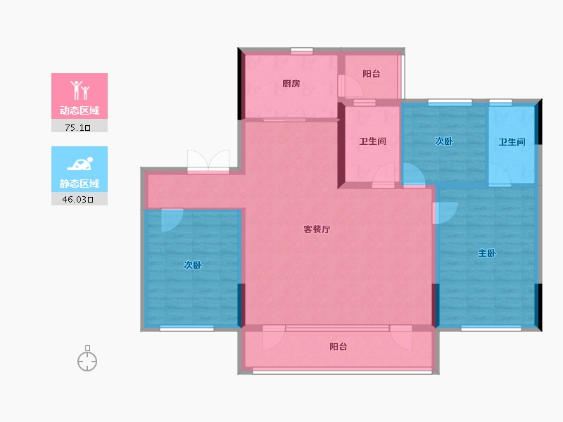 辽宁省-锦州市-碧桂园·锦绣西湖·前程-109.00-户型库-动静分区