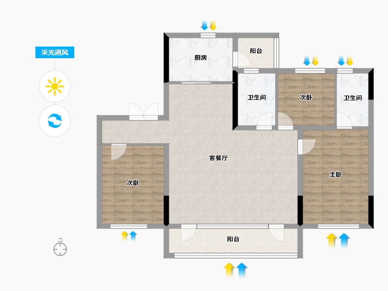 辽宁省-锦州市-碧桂园·锦绣西湖·前程-109.00-户型库-采光通风